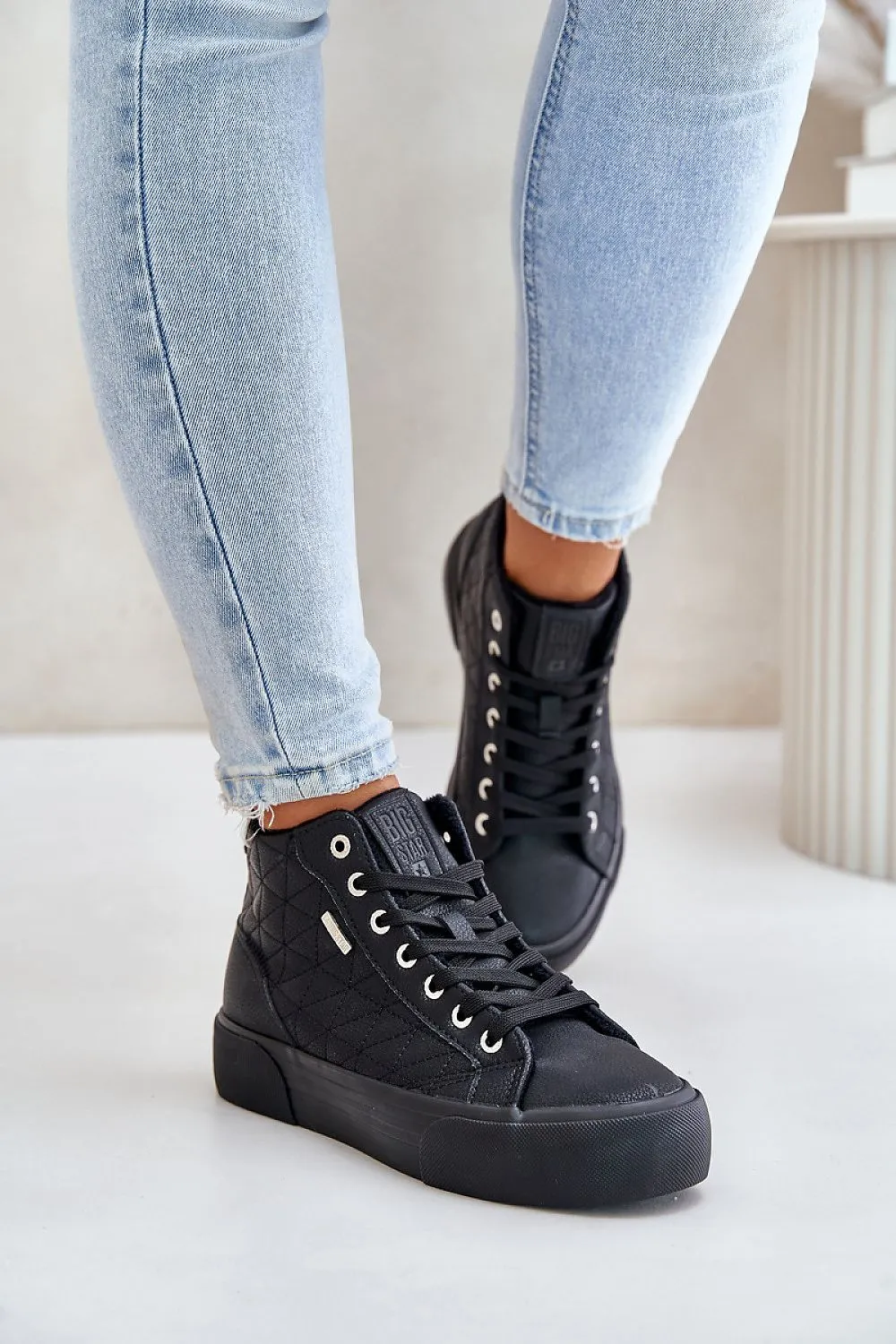 High Top Eco Leather Sneakers