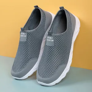 Men's Breathable Slip-On Sneakers – Classic Casual Mesh Running Shoes