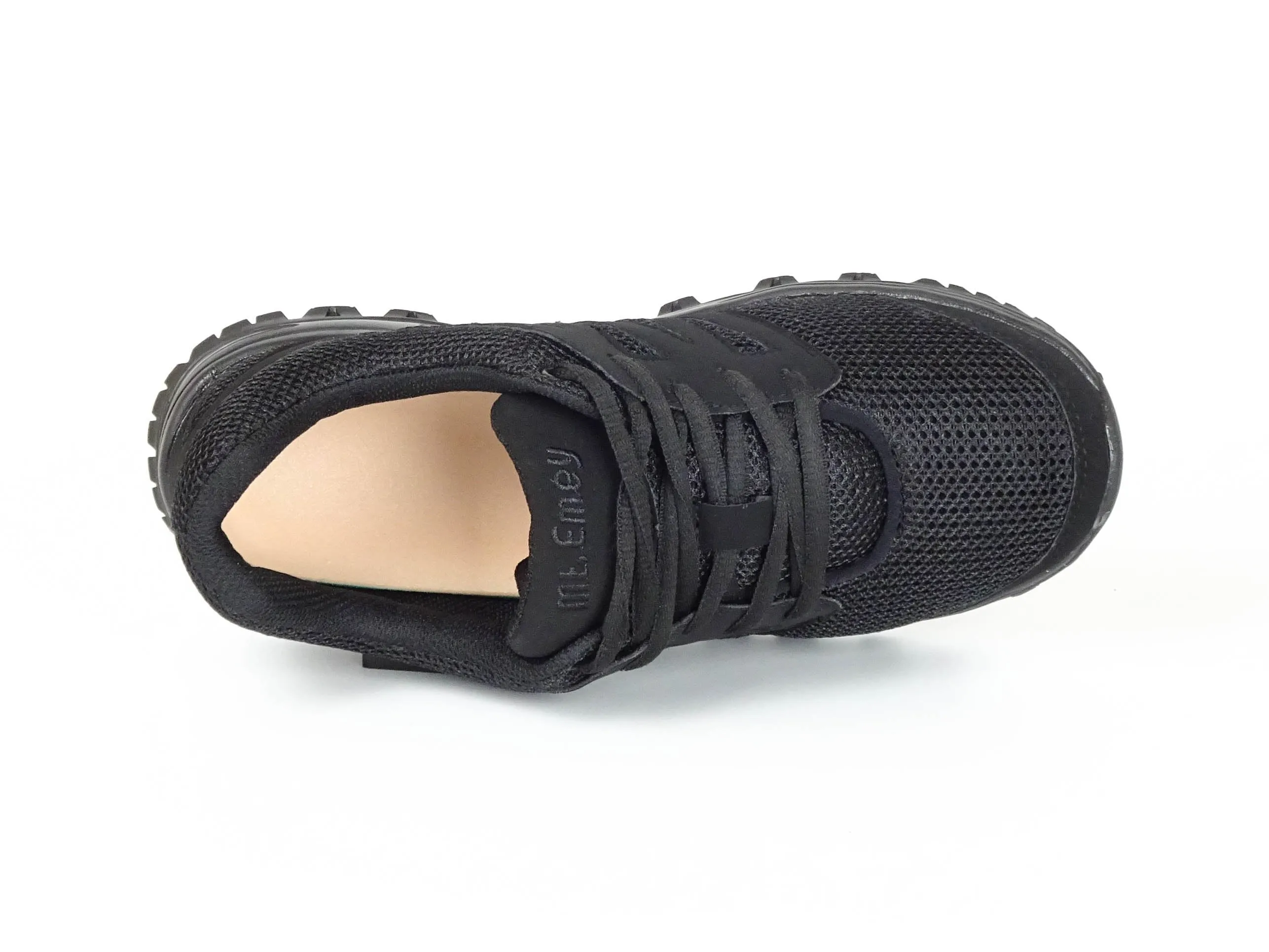 Mt. Emey 9306 Black -Women's Mesh Walking Shoes Black Lace