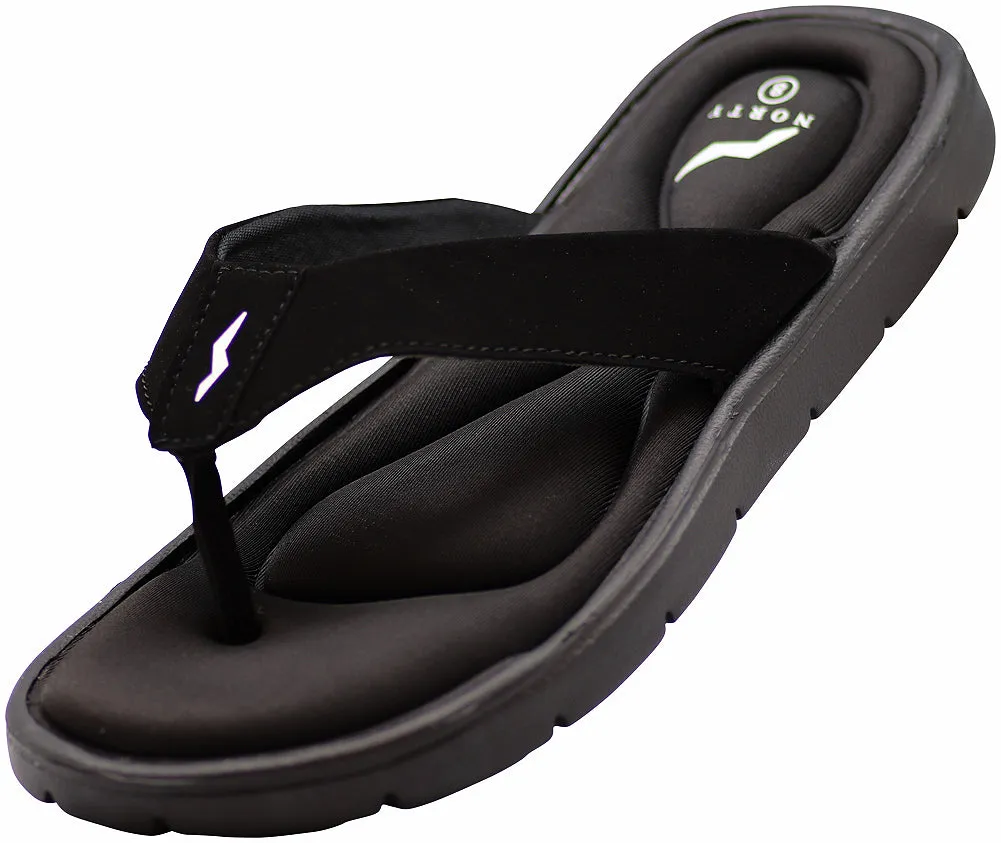 Norty Mens Memory Foam Footbed Comfortable and Casual Sandal Slip On Shoe