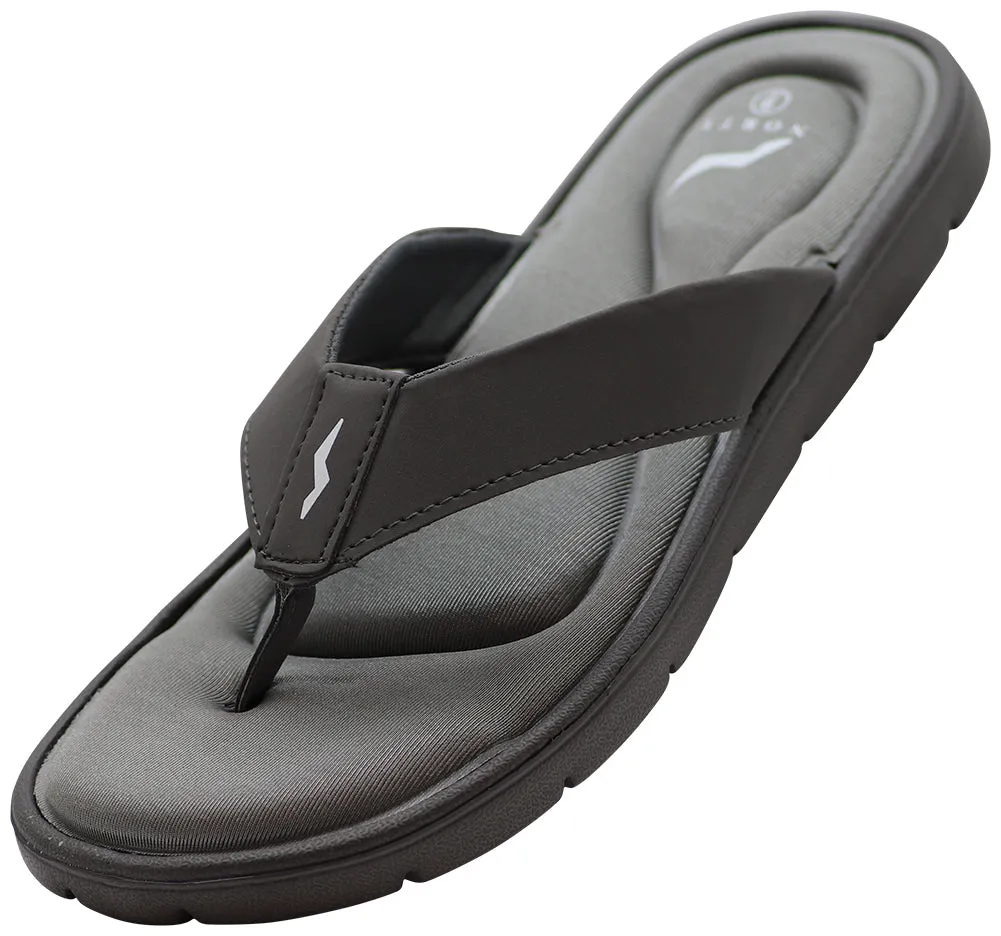 Norty Mens Memory Foam Footbed Comfortable and Casual Sandal Slip On Shoe