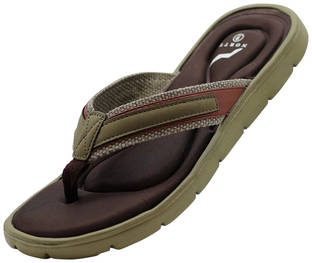 Norty Mens Memory Foam Footbed Comfortable and Casual Sandal Slip On Shoe