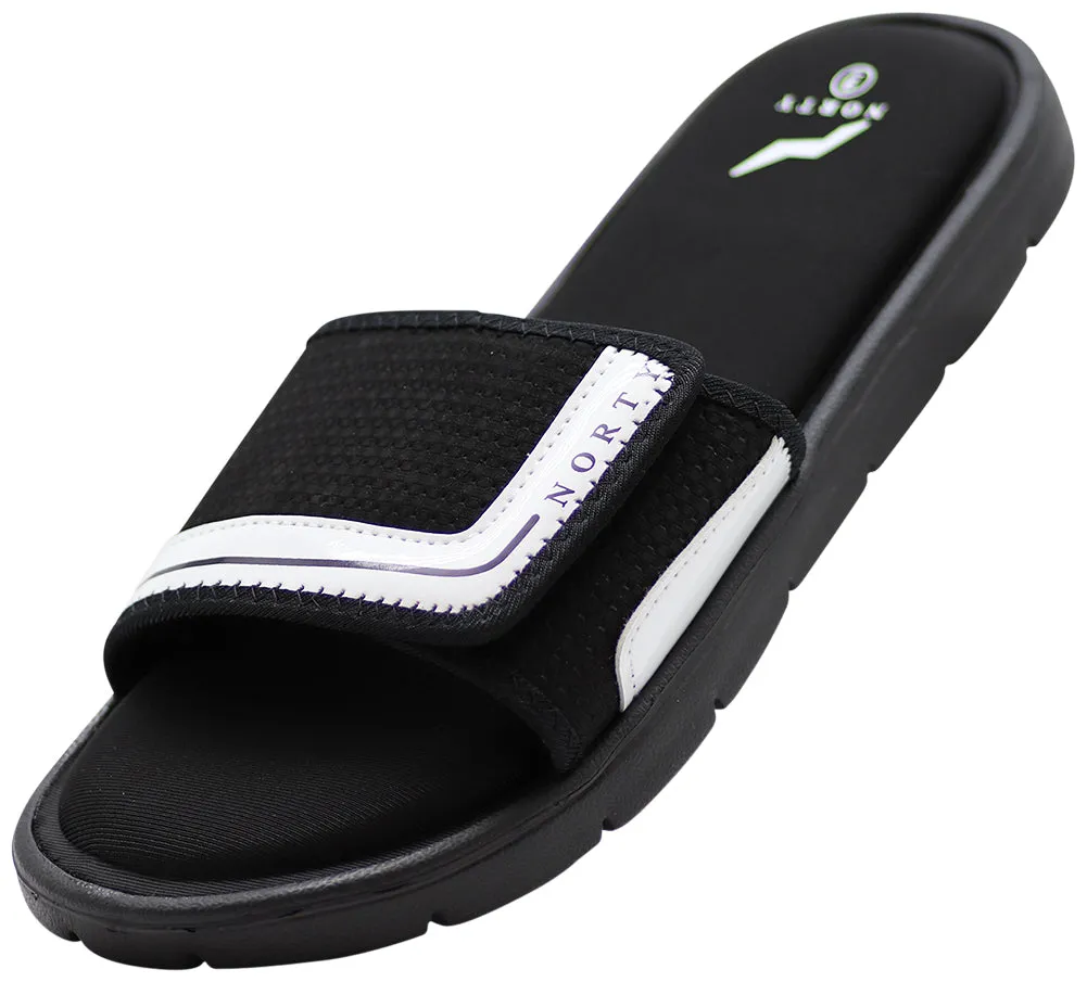 Norty Mens Memory Foam Footbed Comfortable and Casual Sandal Slip On Shoe