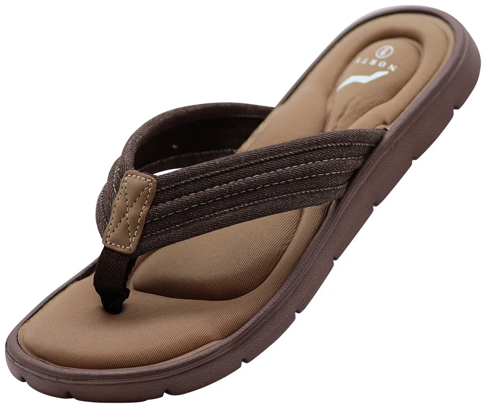 Norty Mens Memory Foam Footbed Comfortable and Casual Sandal Slip On Shoe