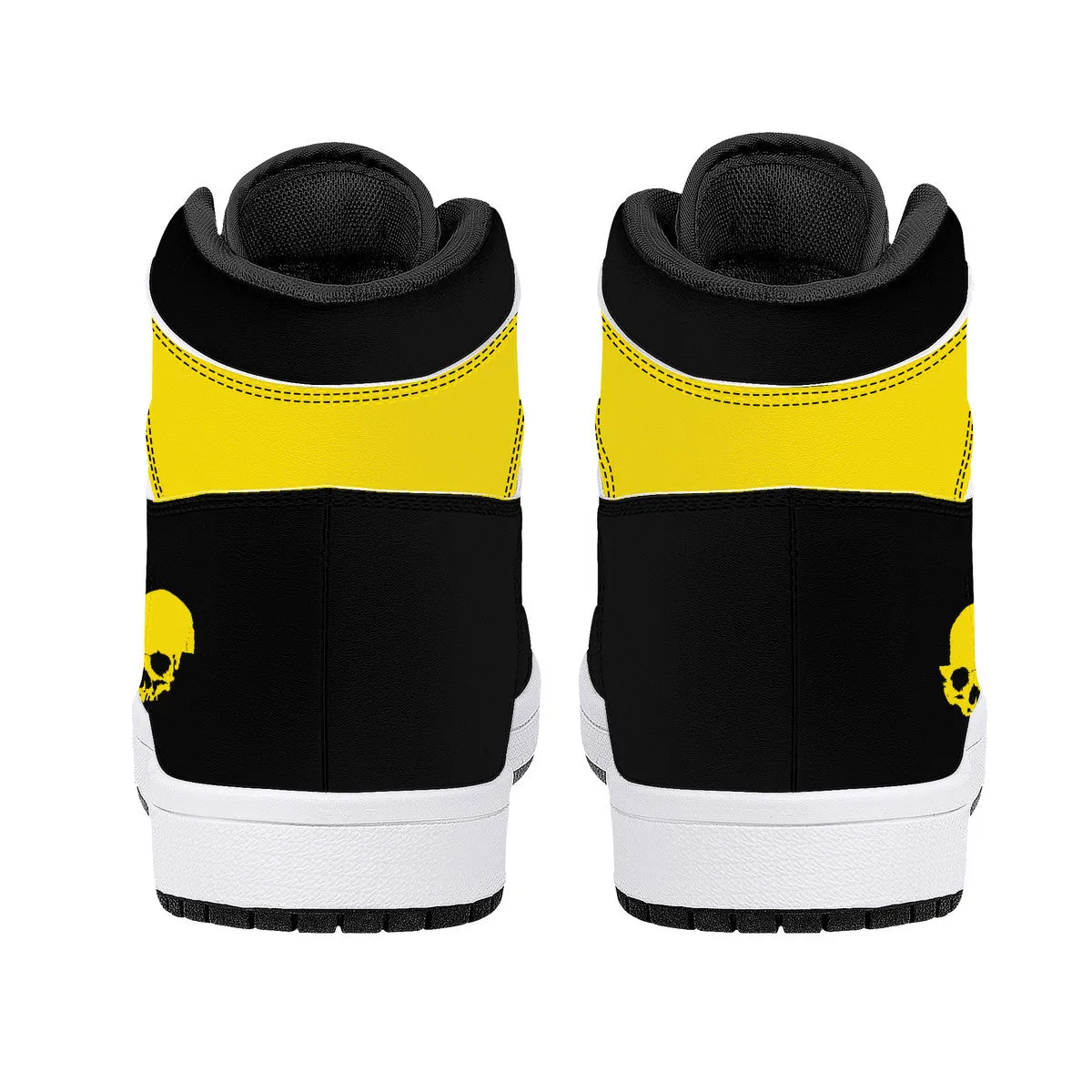 Yellow Skull High-Top Sneakers - Black | Custom Shoes | Shoe Zero